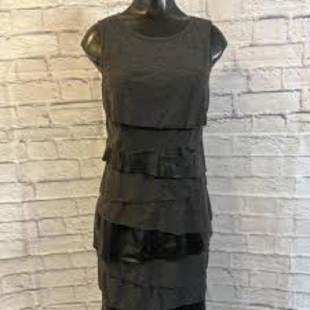 Laundry By Shelli Segal Charcoal Ruffle dress